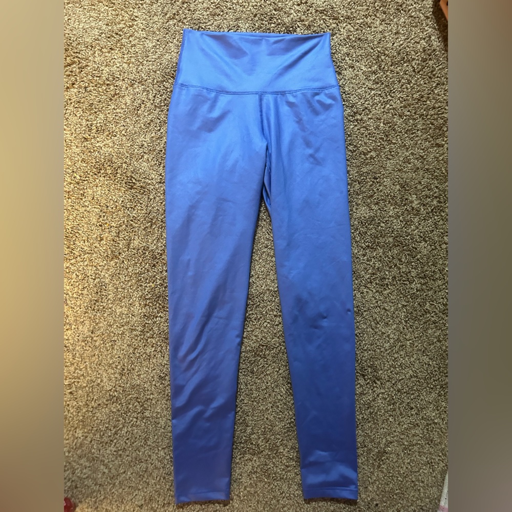 blue aerie, american eagle “chill, play, move” leggings